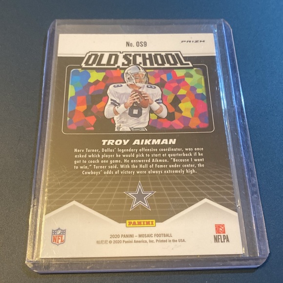2020 Troy Aikman Panini Mosaic Old School - Picture 2 of 2